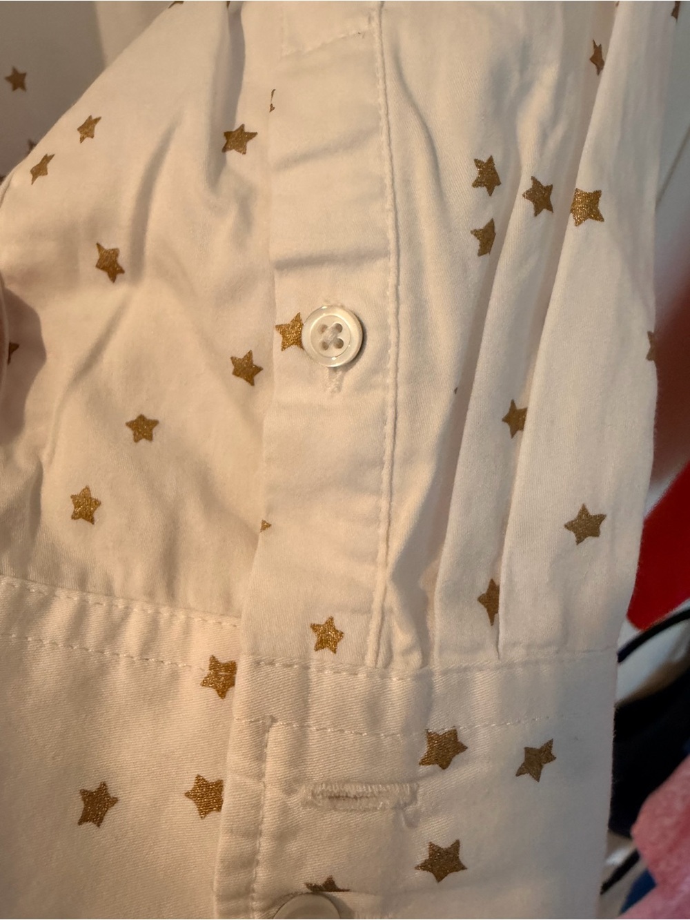 Talbots White Button-Down Shirt with Gold Star Print - Men's - Picture 8 of 9